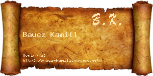 Baucz Kamill névjegykártya
